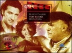 Stamps Spain -   Cine. Claqueta. Francisco Rabal, Iciar Bollaín y Julio Medem