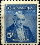 Stamps Canada -  Intercambio 0,20 usd 5 cent 1955