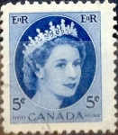 Sellos de America - Canad -  Intercambio 0,20 usd 5 cent 1954