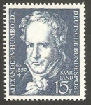 Stamps Germany -  Saar - 430 - Centº de la muerte de Alexander von Humboldt