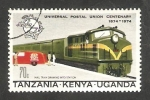 Stamps Kenya -   Centº del U.P.U., tren