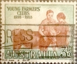 Stamps Australia -  Intercambio nfyb2 0,20 usd 3,5 pence  1953