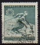 Stamps Chile -  CHILE 1966 Scott 350 Sello Campeonato Mundial de Ski usado