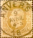 Stamps Belgium -  Intercambio 1,50 usd 25 cents. 1875