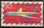 Stamps Germany -  50a  servicio de correo aéreo alemán.(Boeing 707 avión de pasajeros).