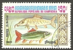 Sellos de Asia - Camboya -  Kampuchea - Peces