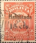Stamps Bolivia -  Intercambio 0,50 usd 15 sobre 10 cents. 1923