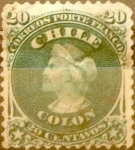 Stamps Chile -  20 cents. 1867