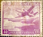 Stamps Chile -  Intercambio 0,20 usd 40 cents. 1950