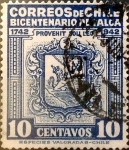 Stamps Chile -  Intercambio 0,20 usd 10 cents. 1942