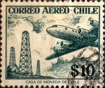 Sellos de America - Chile -  Intercambio 0,20 usd 10 pesos 1957