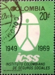 Stamps Colombia -  Intercambio 0,20 usd 20 cents. 1969