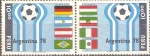 Stamps Peru -  CAMPEONATO  MUNDIAL  ARGENTINA  1978.  EMBLEMA  Y  BANDERAS  DE  PAÌSES  PARTICIPANTES.