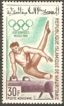 Stamps Africa - Mauritania -  JUEGOS  OLÌMPICOS,  MEXICO  1968.  GIMNASIA  EN  EL  POTRO.