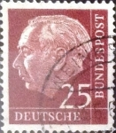 Stamps Germany -  Intercambio 0,40 usd 25 pf. 1954