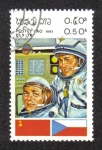 Stamps Laos -  Programa de Coperación Espacial