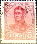 Stamps Argentina -  Intercambio 0,30 usd 5 cents. 1908