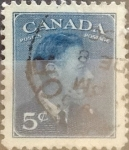 Stamps Canada -  Intercambio 0,20 usd 5 cents. 1949