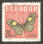 Stamps Ecuador -   676 -  Mariposa