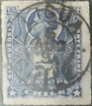 Stamps Chile -  Intercambio 0,50  usd  5 cents. 1883