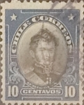 Stamps : America : Chile :  Intercambio 0,20  usd  10 cents. 1912