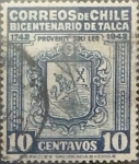 Stamps Chile -  Intercambio 0,20  usd 10 cents. 1942