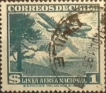 Stamps Chile -  Intercambio 0,20  usd 1 peso 1950