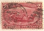 Stamps : America : United_States :  postage two cent / farming in the west (1898) / U.S.A.