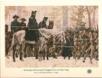 Stamps : America : United_States :  Bicentennial souvenir Sheets / washington reviewing his ragged army at valley forge