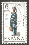 Stamps Spain -  1843 - Traje típico de Fernando Poo