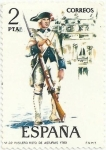 Stamps Spain -  UNIFORMES MILITARES. Nº22 FUSILERO REGIMIENTO ASTURIAS 1789. EDIFIL 2278