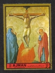 Sellos de Asia - Emiratos rabes Unidos -  Ajman, Pascua: iconos rusos. Crucifixión; de Masaccio