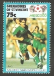 Stamps Saint Vincent and the Grenadines -  Mundial de fútbol México 86, jugador irakí