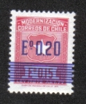 Stamps Chile -  Postal overprint 20c on 15c red