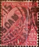 Stamps India -  Intercambio 0,20 usd 1 anna 1911