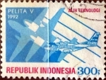 Sellos de Asia - Indonesia -  Intercambio 0,20 usd 300 rupias 1992