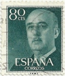 Stamps Spain -  SERIE BÁSICA FRANCO. VALOR FACIAL 80 Cts. EDIFIL 1152