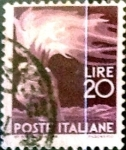 Stamps Italy -  Intercambio 0,20 usd 20 liras 1945