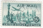 Stamps United States -  estatua de la libertad y New York