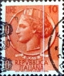 Stamps Italy -  Intercambio 0,20 usd 10 liras 1955