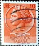 Stamps Italy -  Intercambio 0,20 usd 10 liras 1955