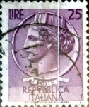 Stamps Italy -  Intercambio 0,20 usd 25 liras 1955