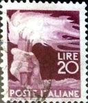 Stamps Italy -  Intercambio 0,20 usd 20 liras 1945