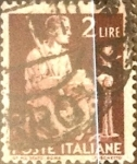 Stamps Italy -  Intercambio 0,20 usd 2 liras 1945