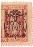 Stamps Italy -  regno di italia / poste di fiume / 60 cent