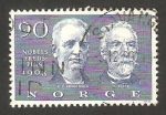 Sellos del Mundo : Europe : Norway : 533 - Nobel de la Paz 1908, Klas P. Arnoldson y Fredrik Bajer