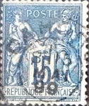 Stamps France -  Intercambio 0,60  usd 15 cent. 1878