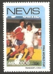 Stamps United Kingdom -  Nevis - Mundial de fútbol México 86, partido Paraguay Chile