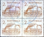 Stamps Guatemala -  Intercambio 0,80 usd 4x2 cents. 1988