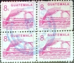 Stamps Guatemala -  Intercambio 0,80 usd 4x8 cent. 1987